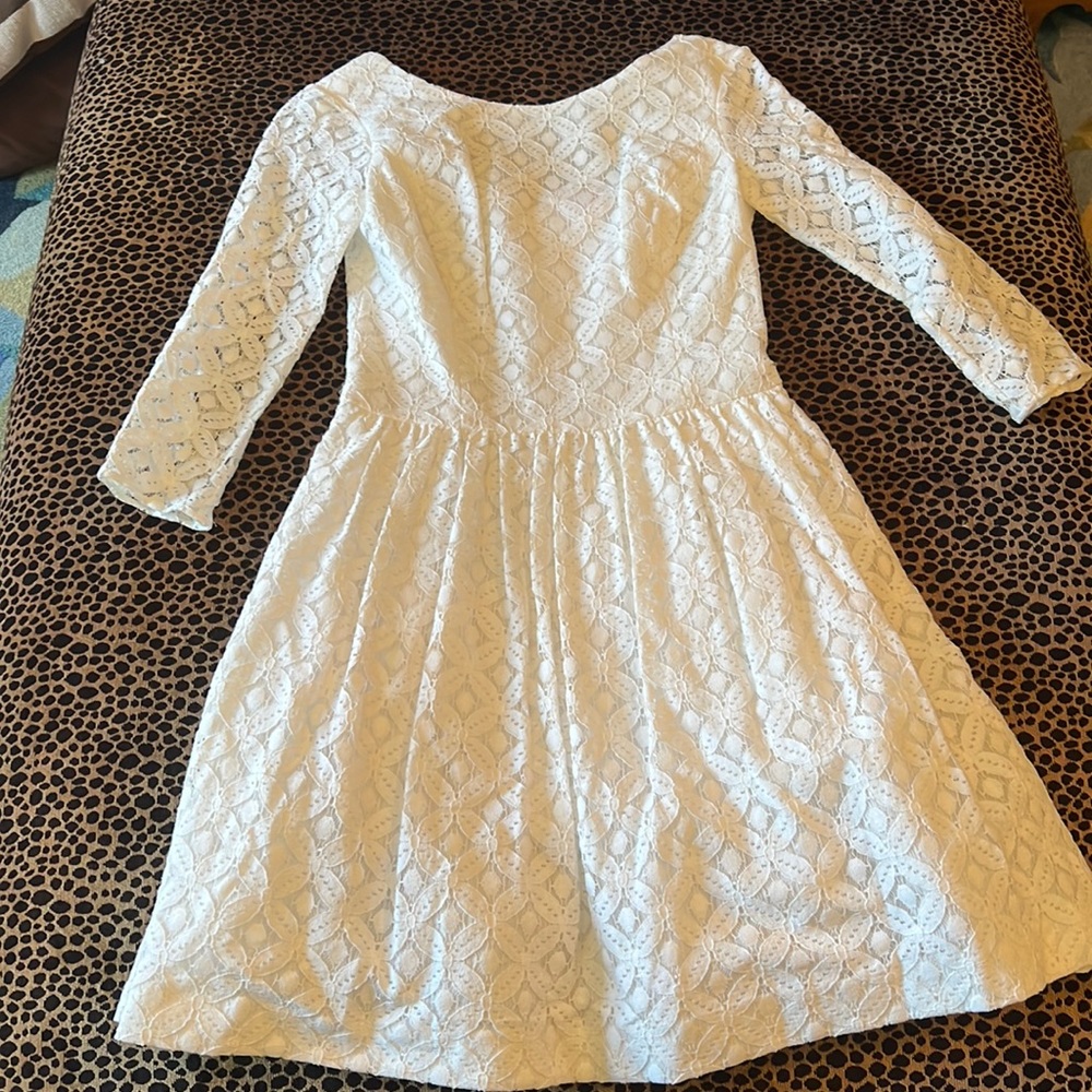 NEW WITH TAGS LILLY PULITZER WHITE LACE LORI DRESS SZ 0 $248